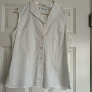Calvin Klein Women's White Sleeveless Top